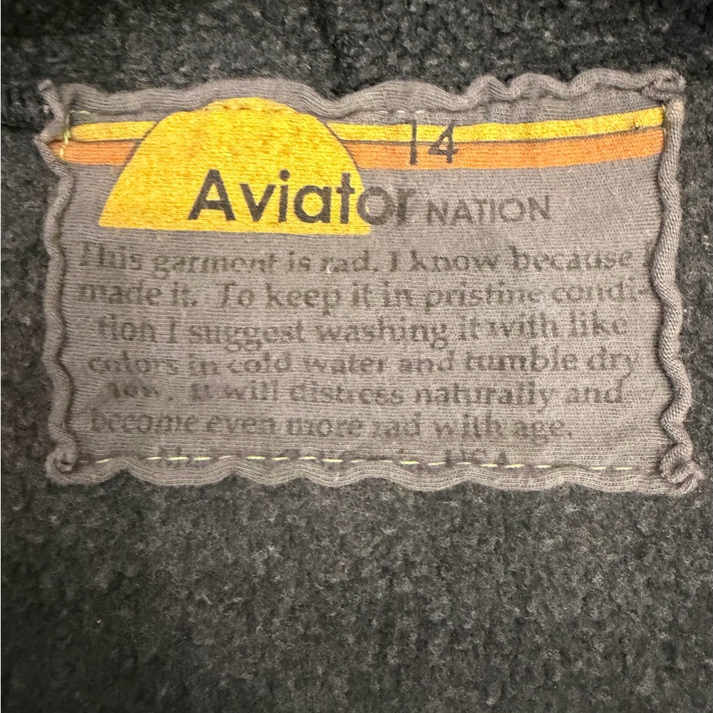 Aviator Nation Dark Gray Hoodie Girls 14, Great condition - Picture 4 of 4
